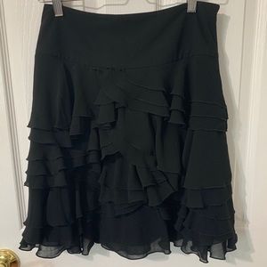 Black Ruffled Tiered Skirt